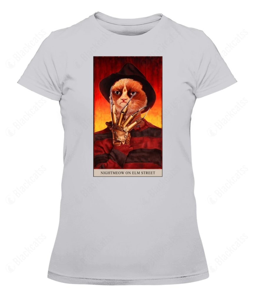 The Nightmeow On Elm Street Custom Graphic T-Shirt