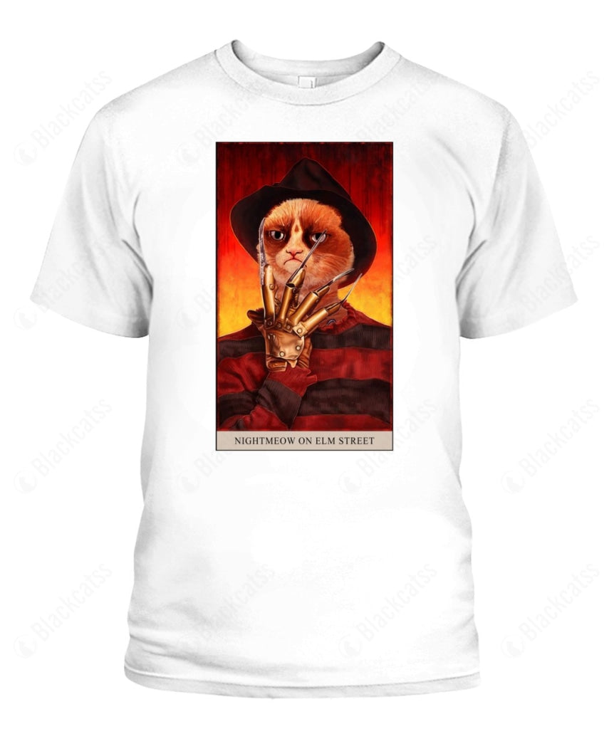 The Nightmeow On Elm Street Custom Graphic T-Shirt