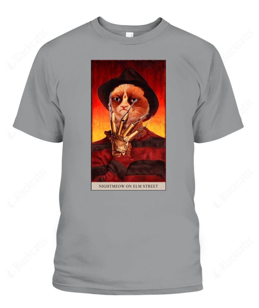 The Nightmeow On Elm Street Custom Graphic T-Shirt