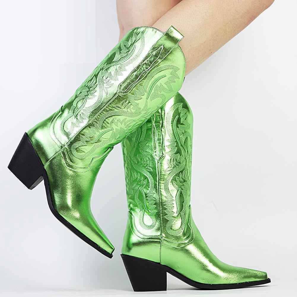 Disco Cowgirl Boots with Western Stitching