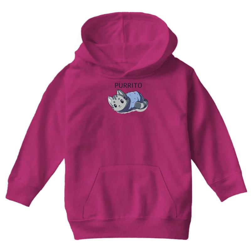 Blanket Purrito Youth Hoodie by MDK ART - Soft & Stylish