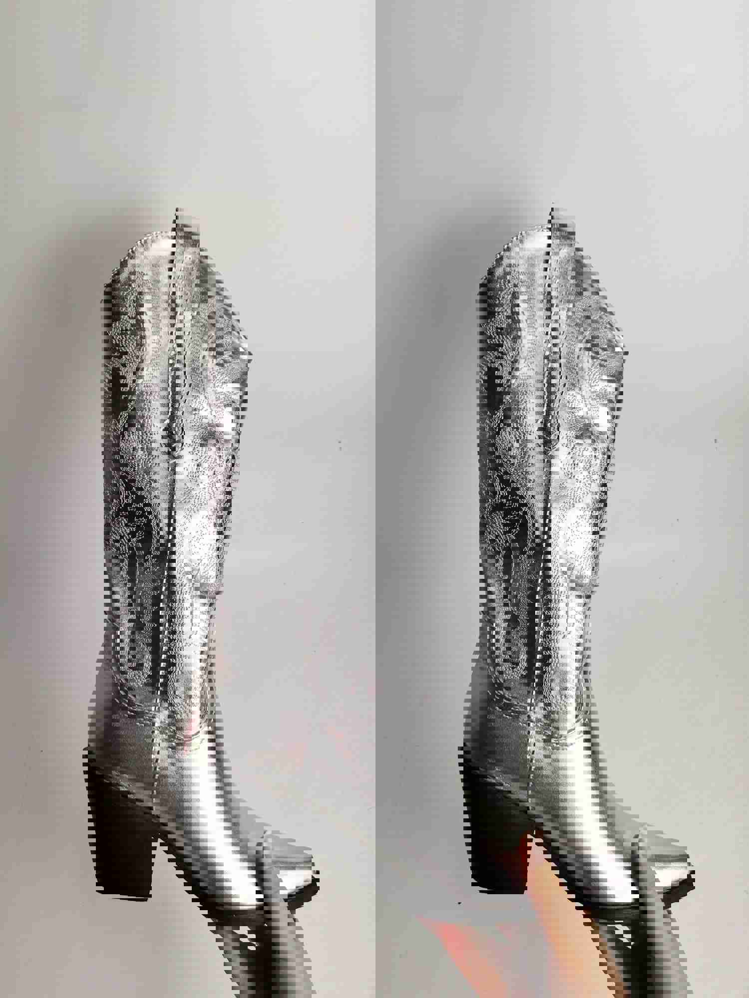 Disco Cowgirl Boots with Western Stitching