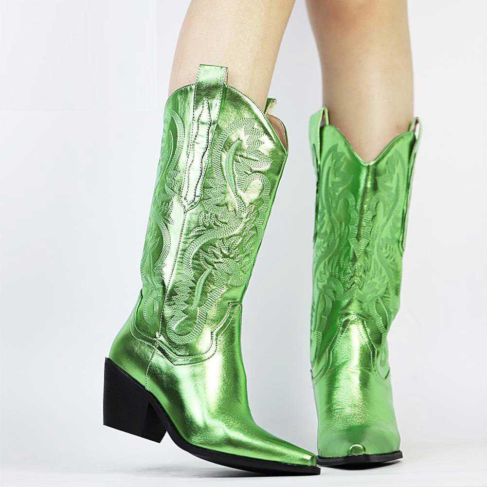Disco Cowgirl Boots with Western Stitching