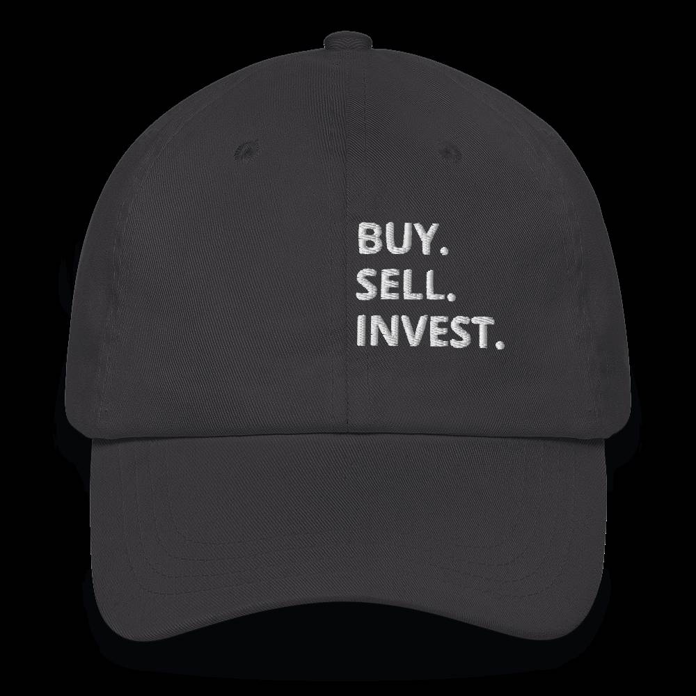 Buy. Sell. Invest. Vertical Dad Hat - Adjustable Low Profile Cap