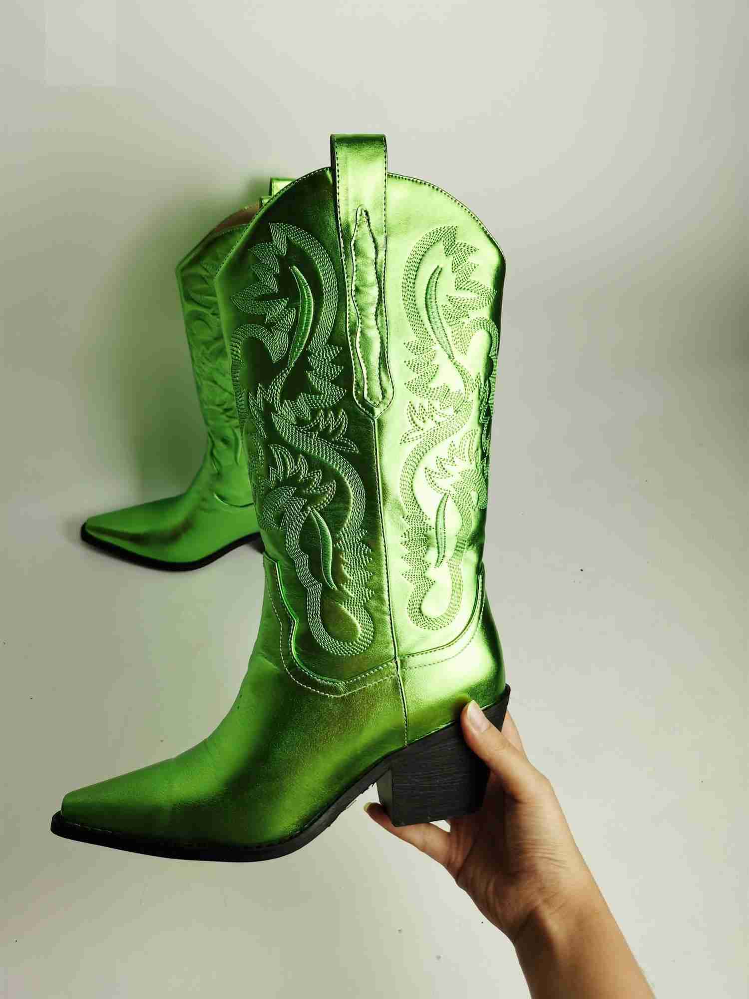Disco Cowgirl Boots with Western Stitching