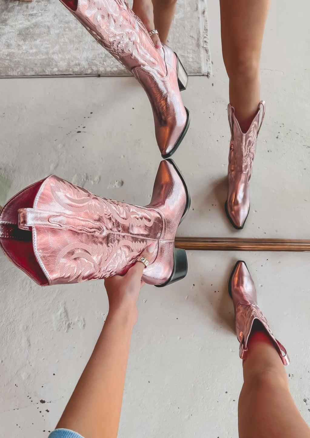 Disco Cowgirl Boots with Western Stitching