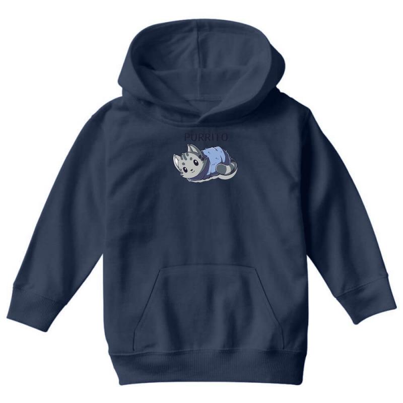 Blanket Purrito Youth Hoodie by MDK ART - Soft & Stylish