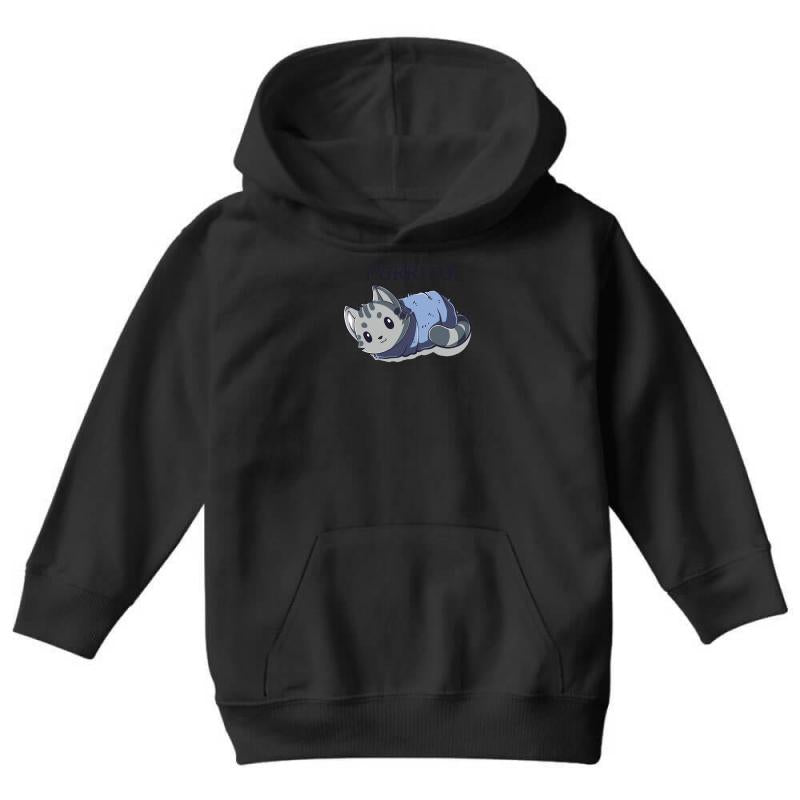 Blanket Purrito Youth Hoodie by MDK ART - Soft & Stylish