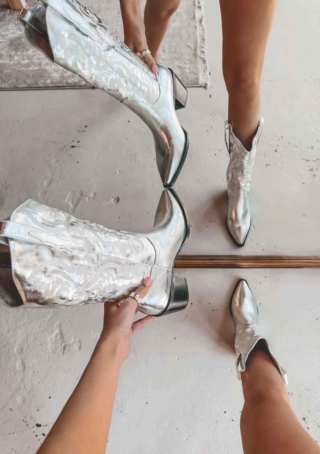 Disco Cowgirl Boots with Western Stitching