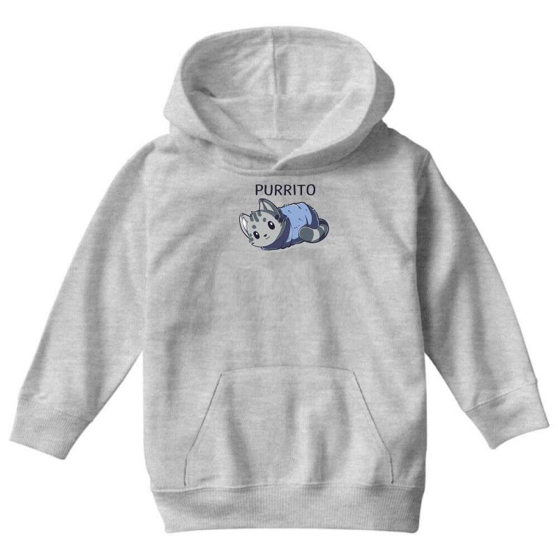 Blanket Purrito Youth Hoodie by MDK ART - Soft & Stylish