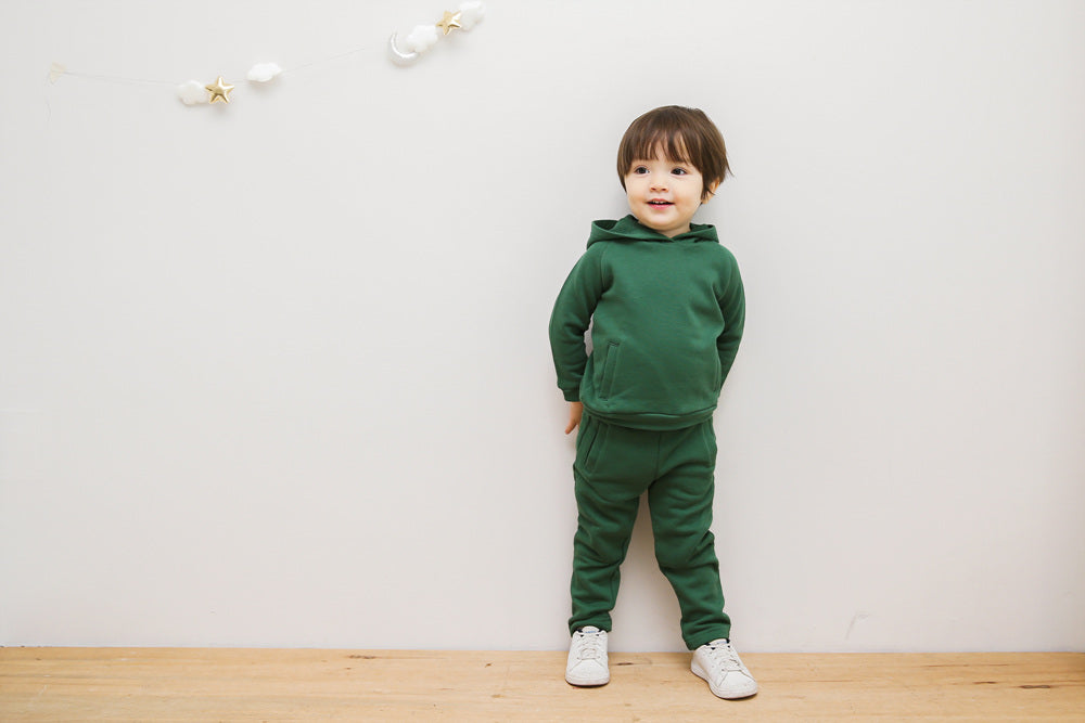 Green Bengdi Hoodie & Pants Set for Kids