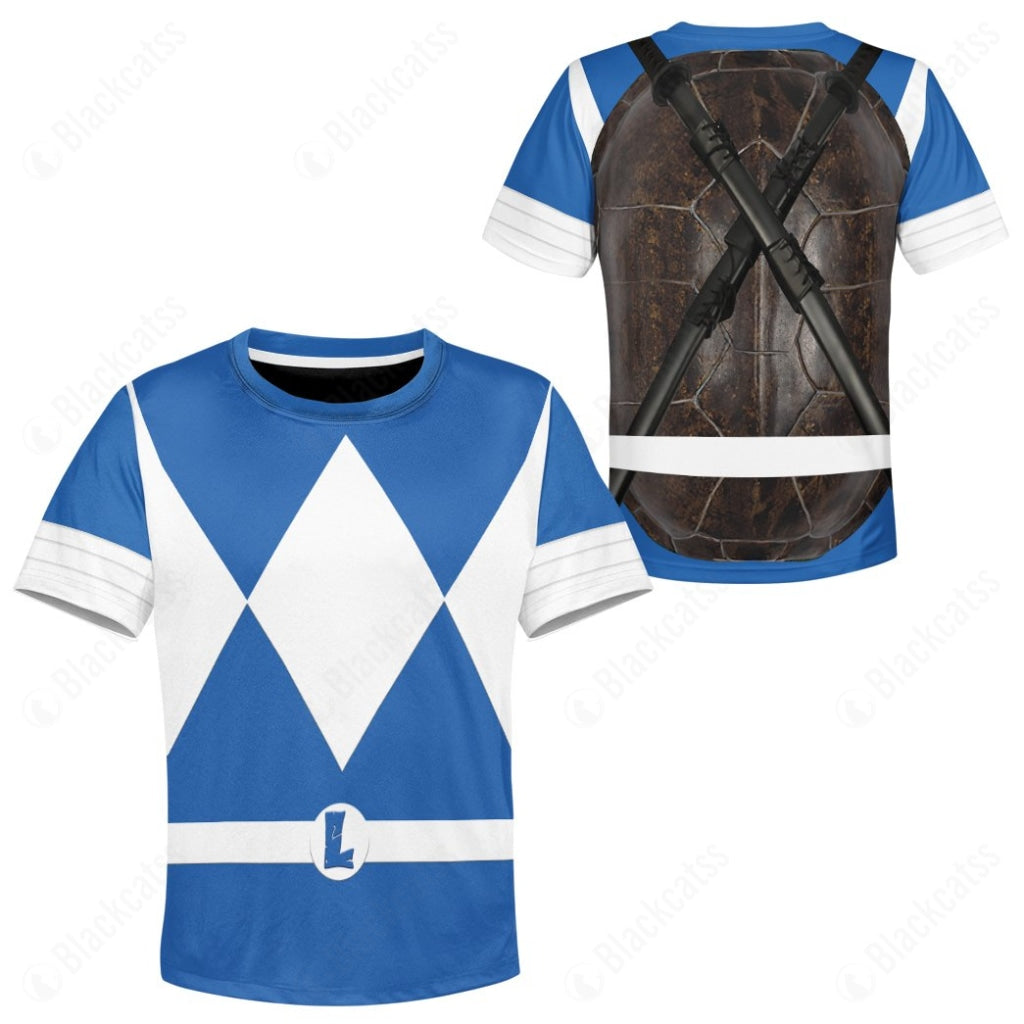 Teenage Mutant Ninja Rangers Leonardo Blue Ranger Custom Kid T-Shirt