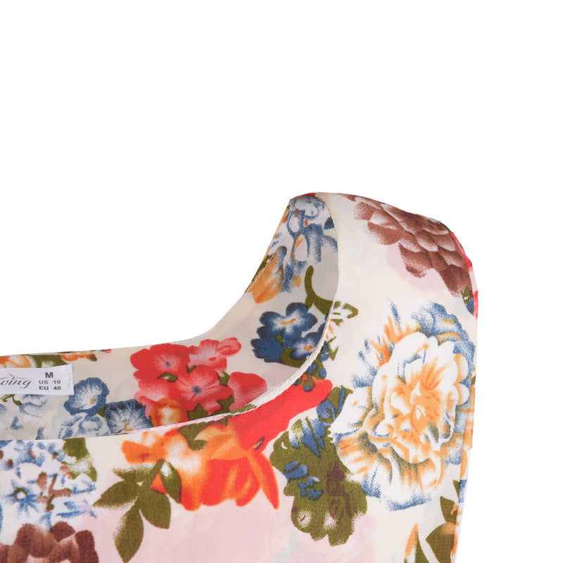 Fashion Women's Desigual Apricot Sleeveless Floral Print Pleated Dress