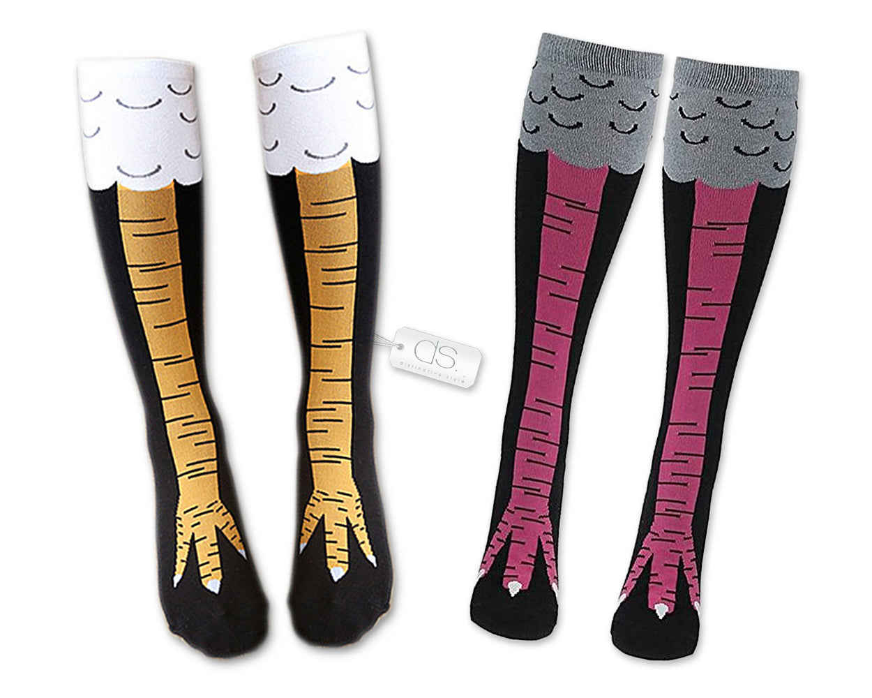 Women's Chicken Leg Knee High Socks - 2 Pairs Animal Pattern Cotton Socks
