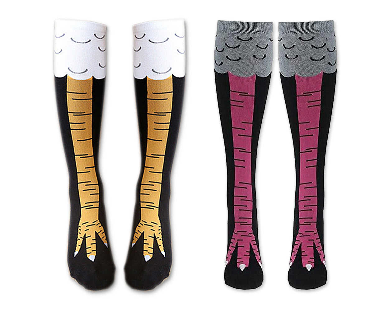 Women's Chicken Leg Knee High Socks - 2 Pairs Animal Pattern Cotton Socks