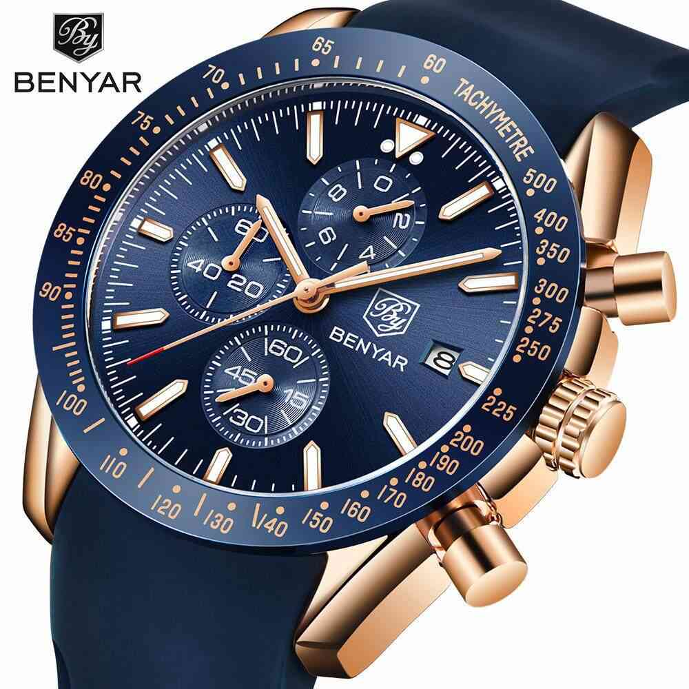 Benyar Men's Quartz Watch - Multifunctional Waterproof Sports Fashion Watch