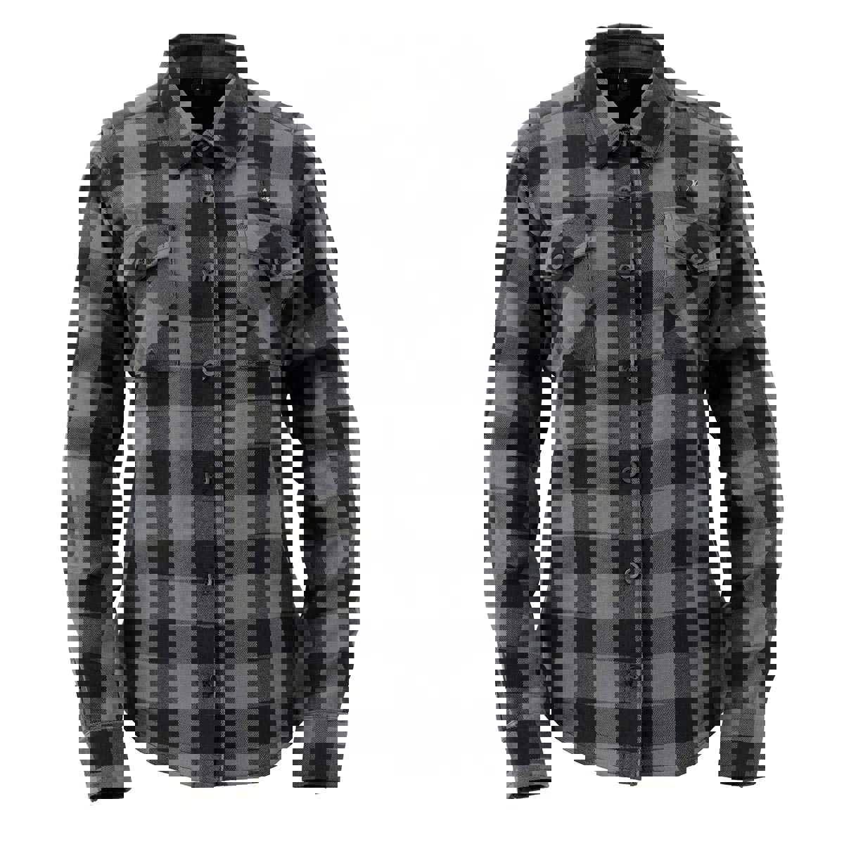 Nexgen Heat Women's Bonnie Black-Grey Heated Flannel Shirt with Rechargeable Battery
