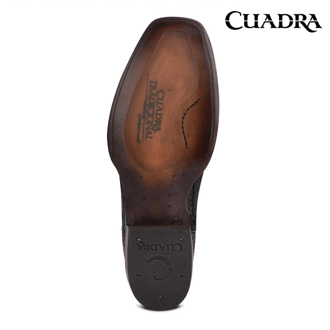 CUADRA Engraved Honey Python Leather Western Boot for Men