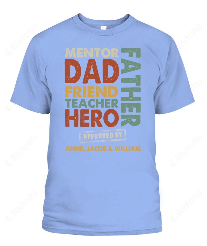 Personalized Dad Titles Graphic Apparel - 100% Cotton Unisex T-Shirt