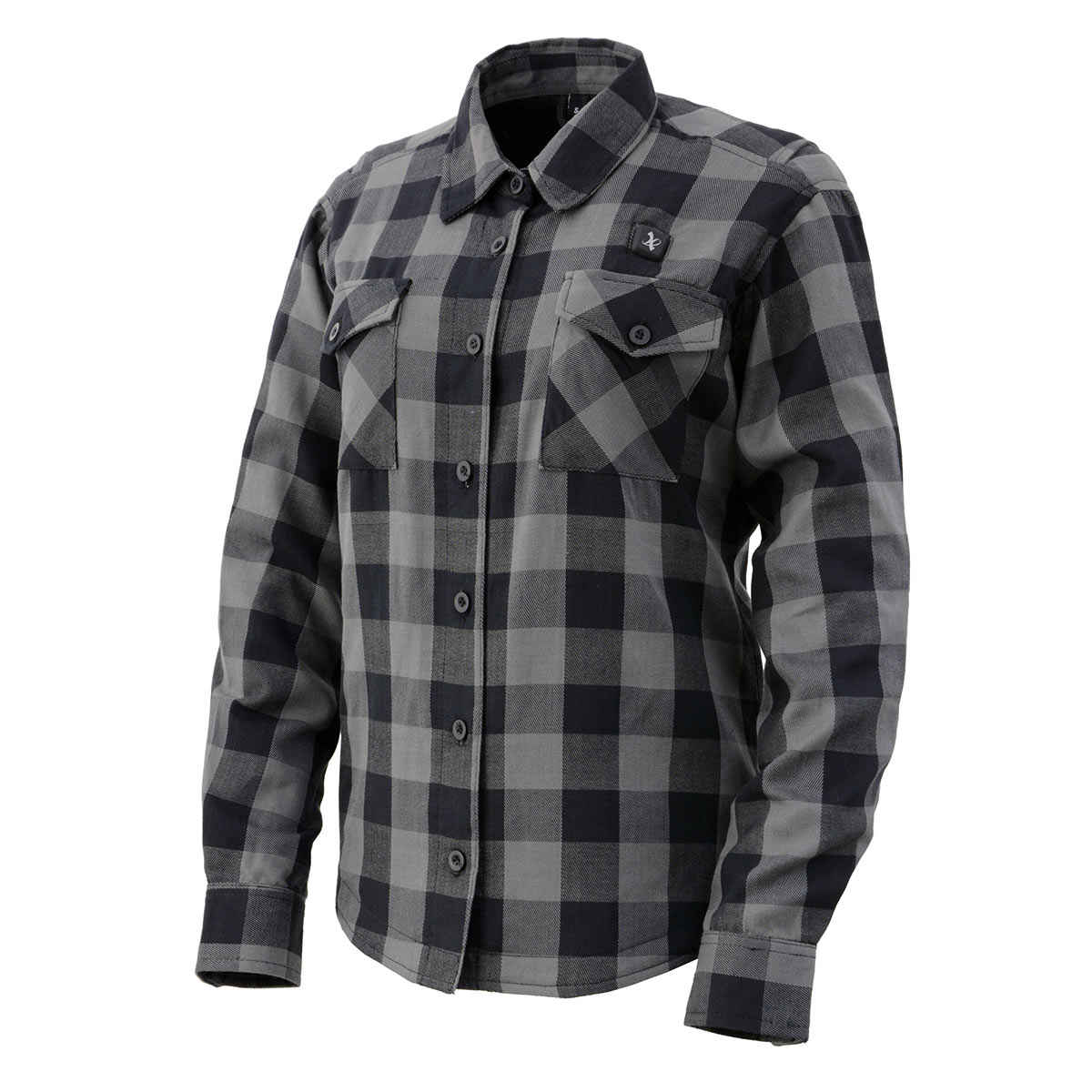Nexgen Heat Women's Bonnie Black-Grey Heated Flannel Shirt with Rechargeable Battery