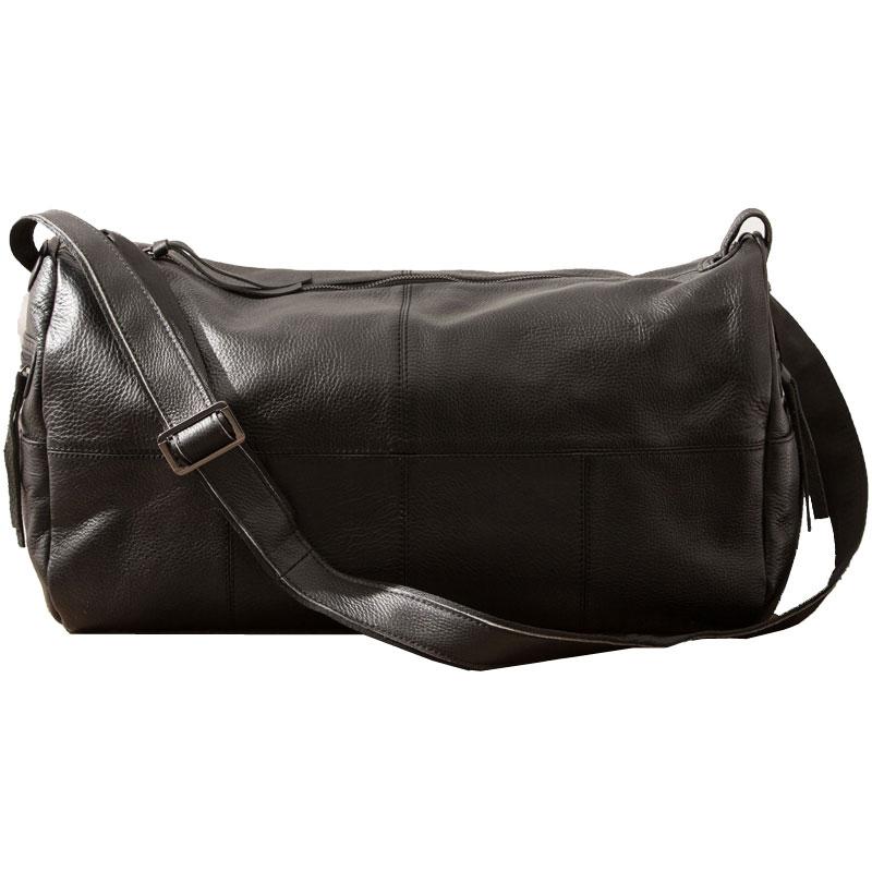 Cool Black Leather Men's Weekender Bag - Durable Travel & Shoulder Bag