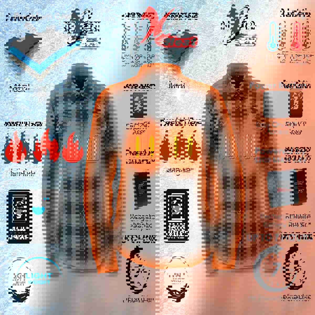 Nexgen Heat Women's Bonnie Black-Grey Heated Flannel Shirt with Rechargeable Battery