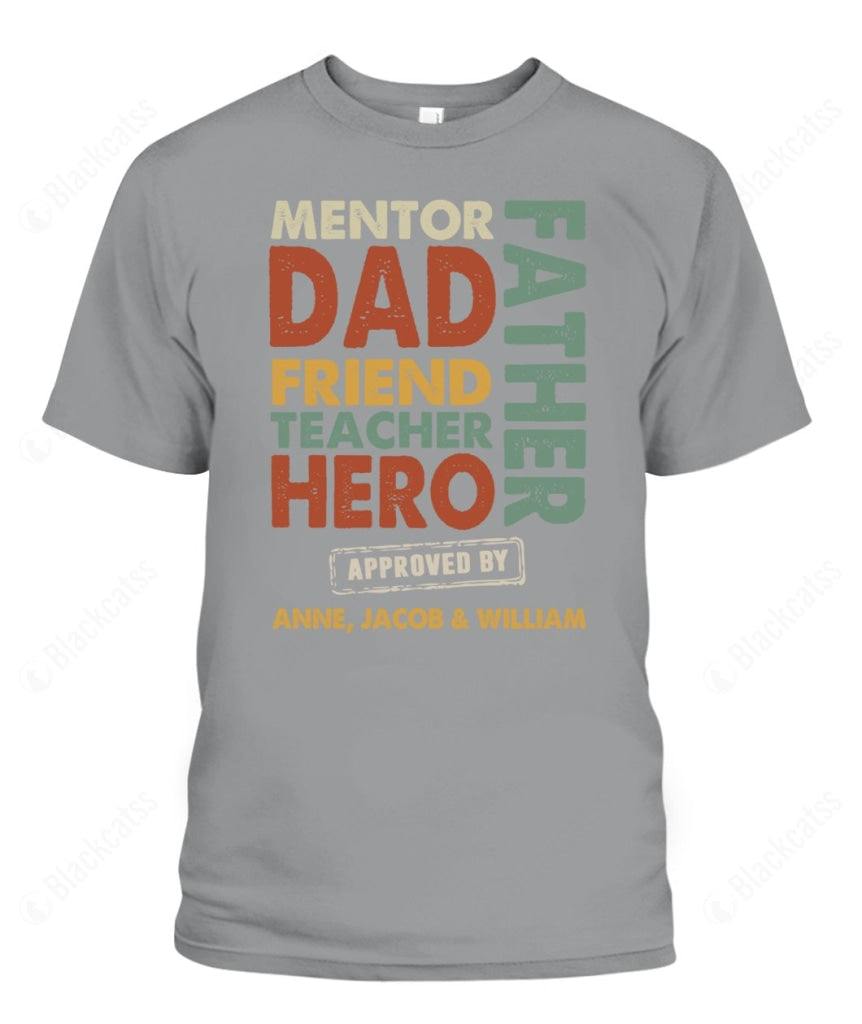 Personalized Dad Titles Graphic Apparel - 100% Cotton Unisex T-Shirt