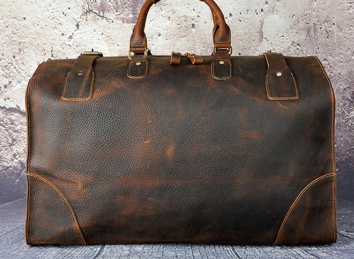 Leather Men's Doctor Bag Weekender Travel Duffle Bag