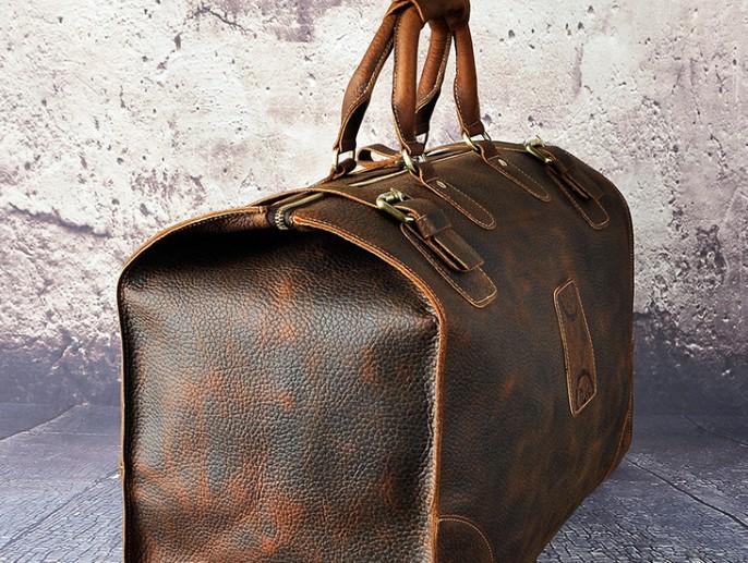 Leather Men's Doctor Bag Weekender Travel Duffle Bag