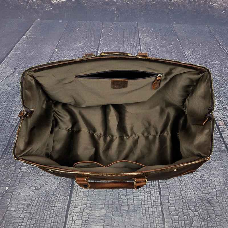 Leather Men's Doctor Bag Weekender Travel Duffle Bag