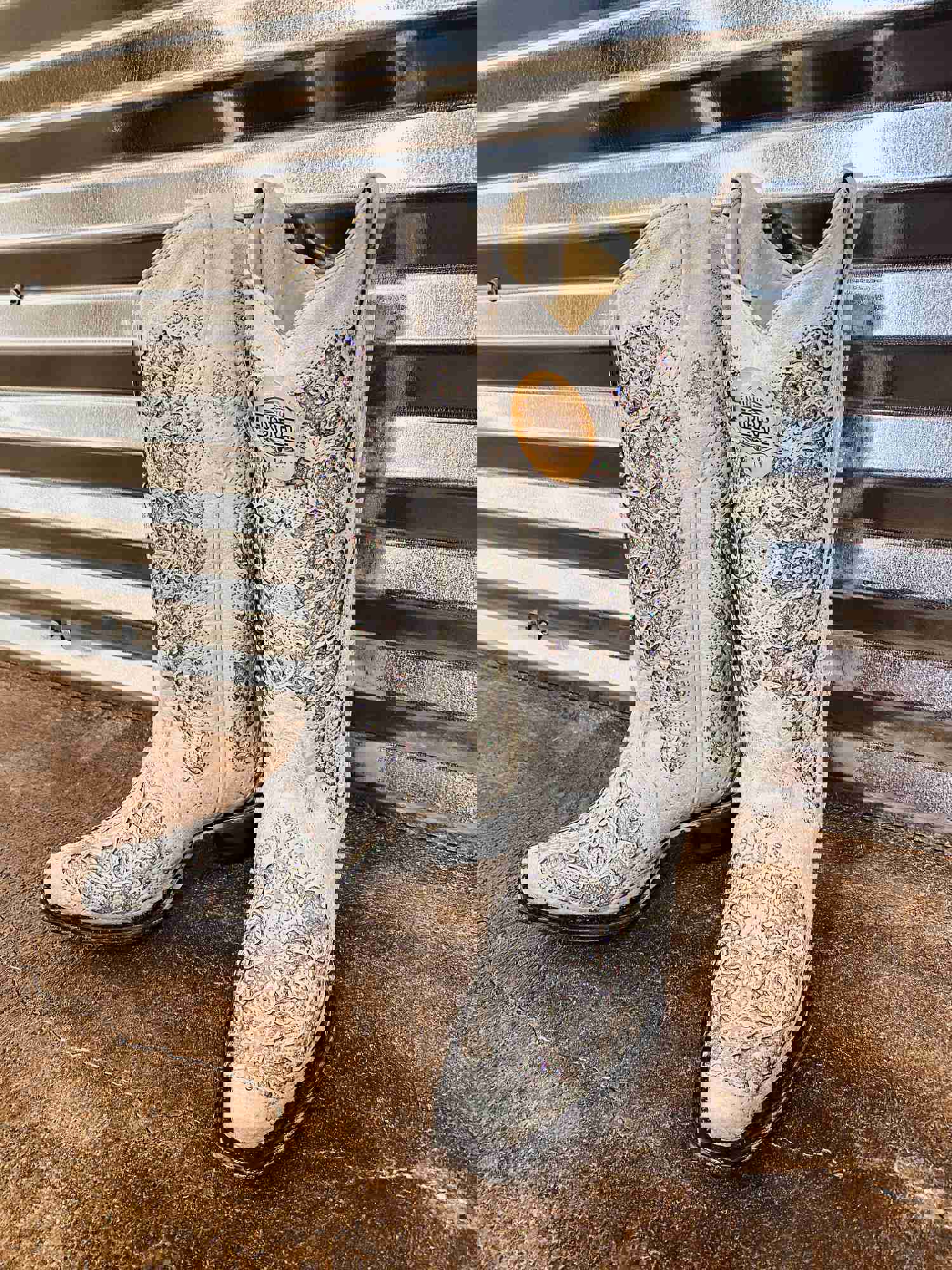 White Glitter Cowgirl Boots By Corral