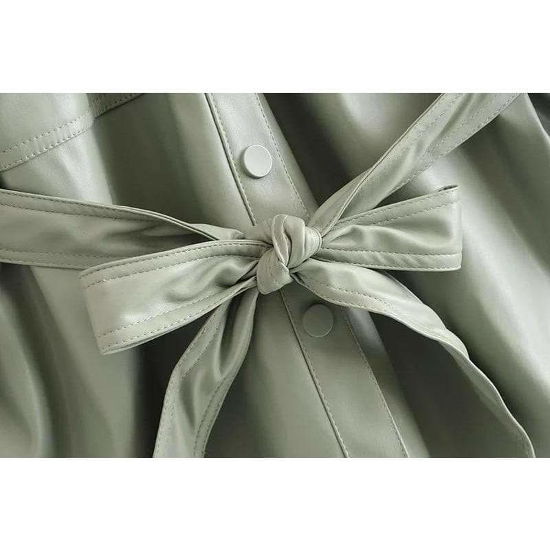 STREET FASHION LONG SLEEVE BELT COAT