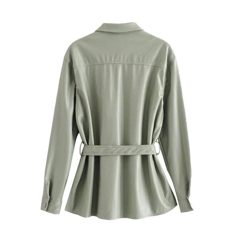 STREET FASHION LONG SLEEVE BELT COAT