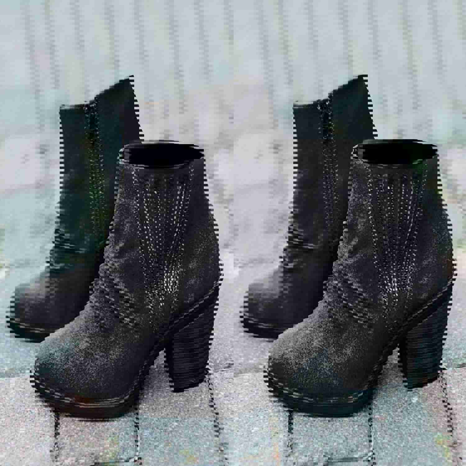 Women's Cowboy Boots - Embroidered Floral Ankle Boots with Pointed Toe