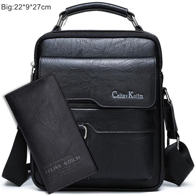 Celinv Koilm Luxury Men's Messenger Bag - Split Leather Crossbody Business Casual Shoulder Bag