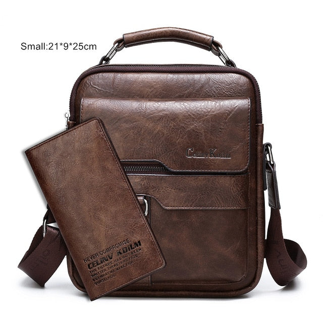 Celinv Koilm Luxury Men's Messenger Bag - Split Leather Crossbody Business Casual Shoulder Bag