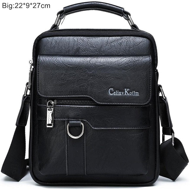 Celinv Koilm Luxury Men's Messenger Bag - Split Leather Crossbody Business Casual Shoulder Bag
