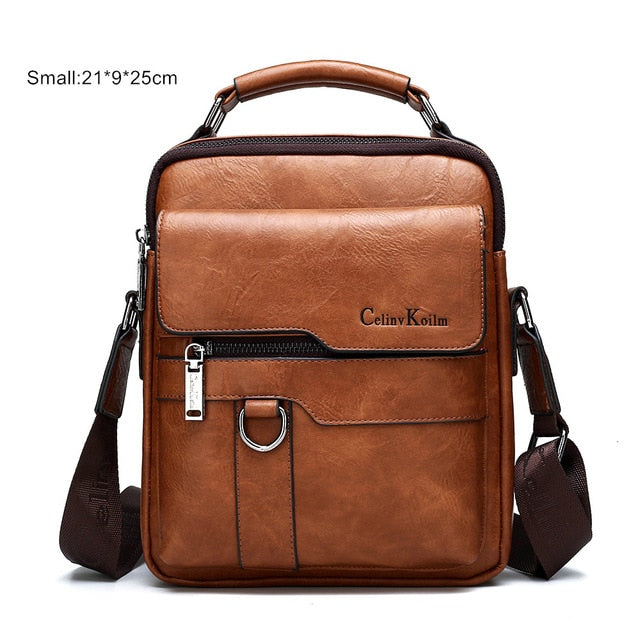Celinv Koilm Luxury Men's Messenger Bag - Split Leather Crossbody Business Casual Shoulder Bag