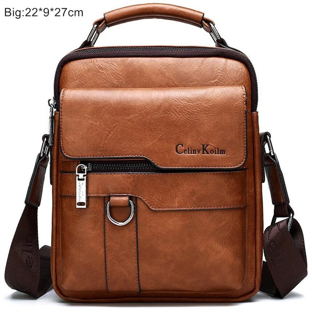 Celinv Koilm Luxury Men's Messenger Bag - Split Leather Crossbody Business Casual Shoulder Bag