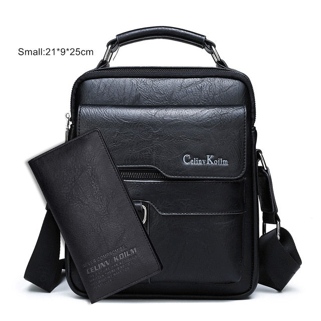 Celinv Koilm Luxury Men's Messenger Bag - Split Leather Crossbody Business Casual Shoulder Bag