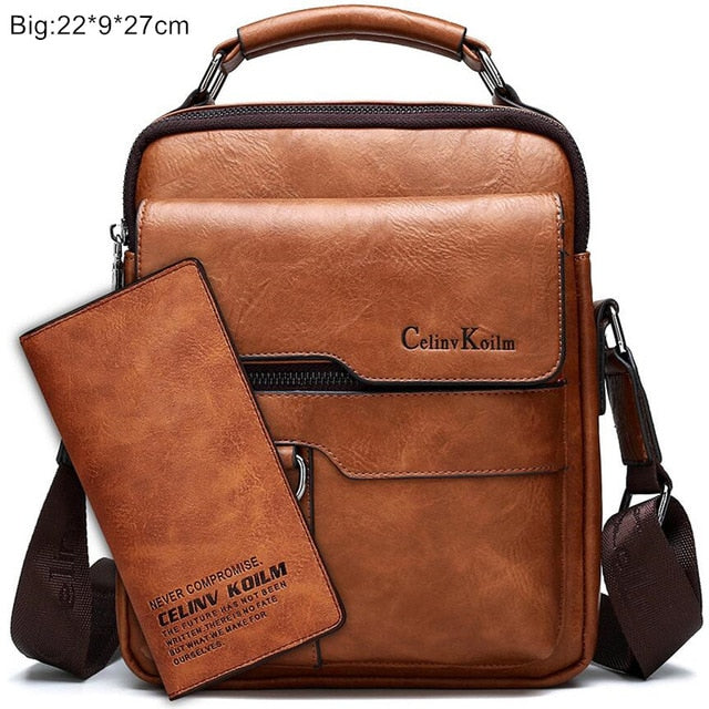 Celinv Koilm Luxury Men's Messenger Bag - Split Leather Crossbody Business Casual Shoulder Bag