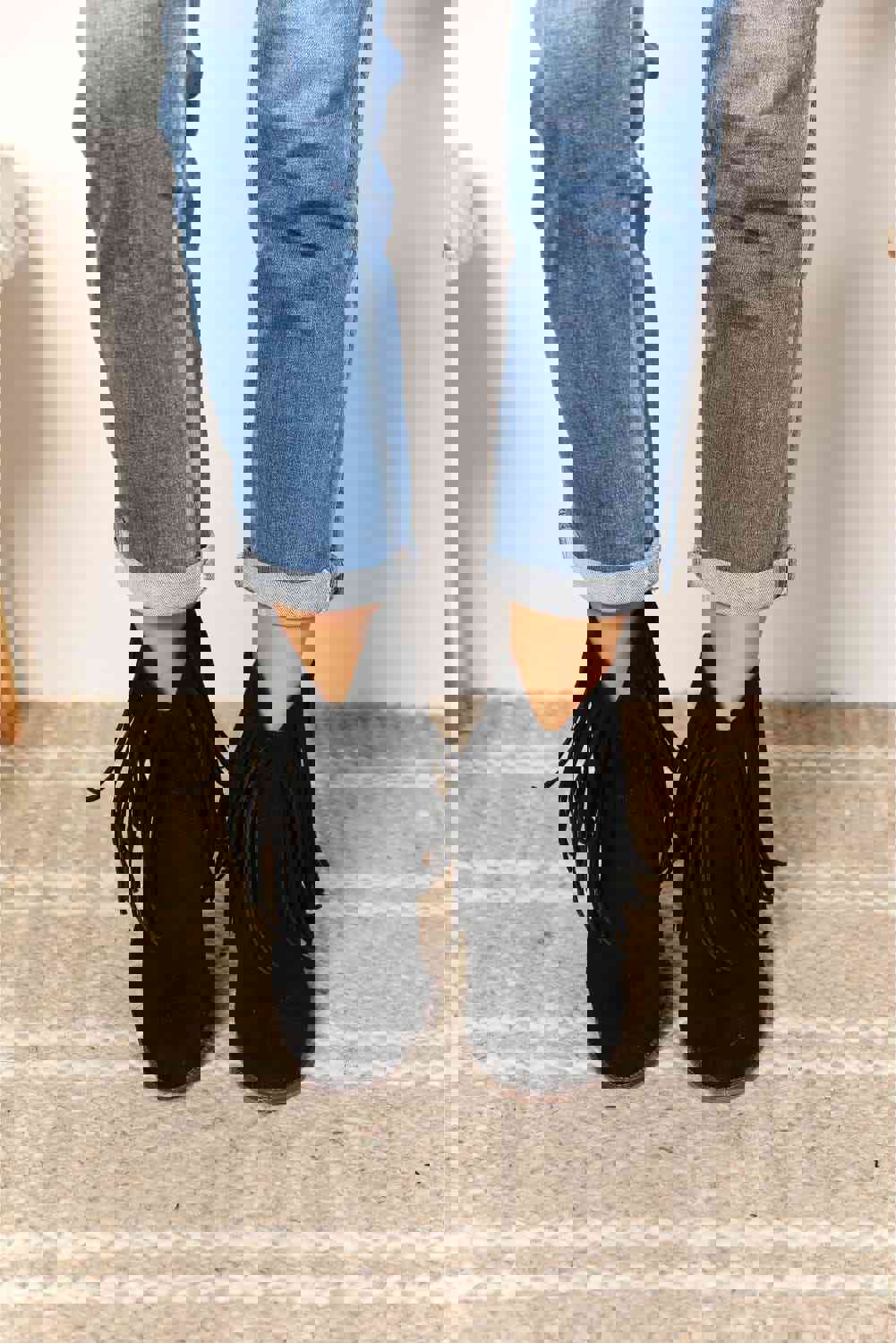 Legend Women's Fringe Cowboy Western Ankle Boots