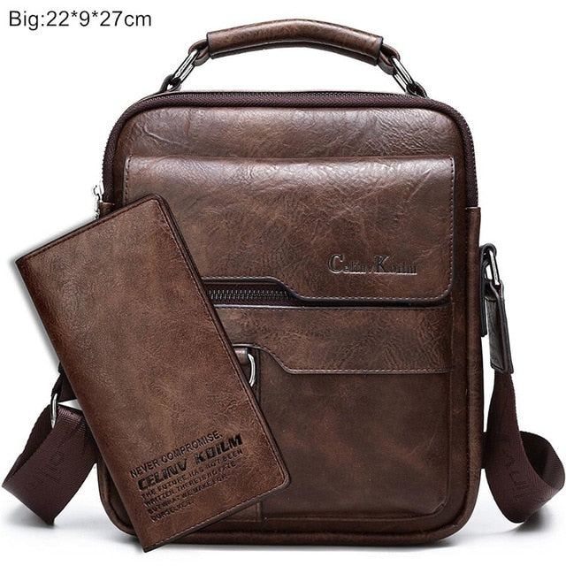 Celinv Koilm Luxury Men's Messenger Bag - Split Leather Crossbody Business Casual Shoulder Bag