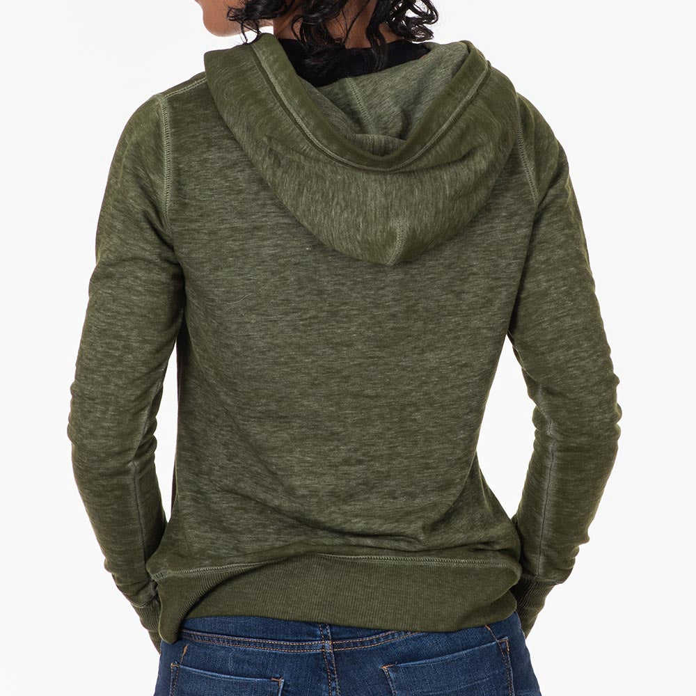 Jeep Shade Dog Womens Hoodie - Distressed Look Lightweight Pullover