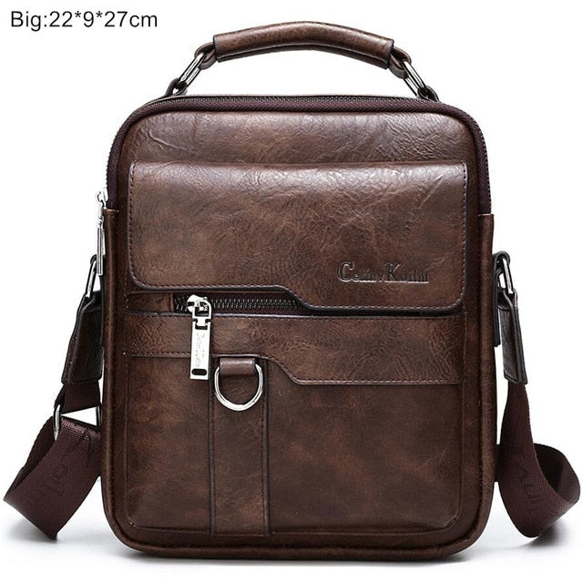 Celinv Koilm Luxury Men's Messenger Bag - Split Leather Crossbody Business Casual Shoulder Bag