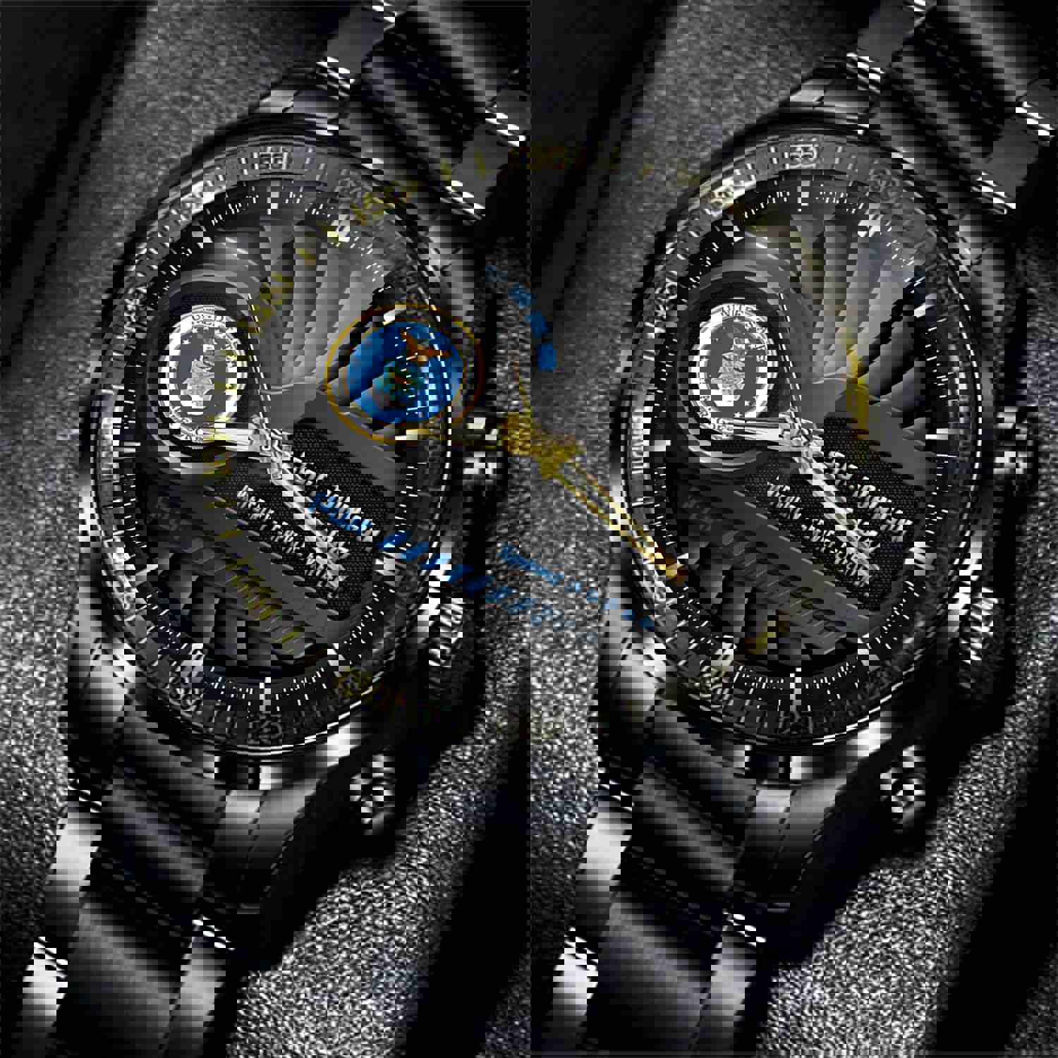US Air Force Fashion Watch - Personalized Military Quartz Watch with Black Strap