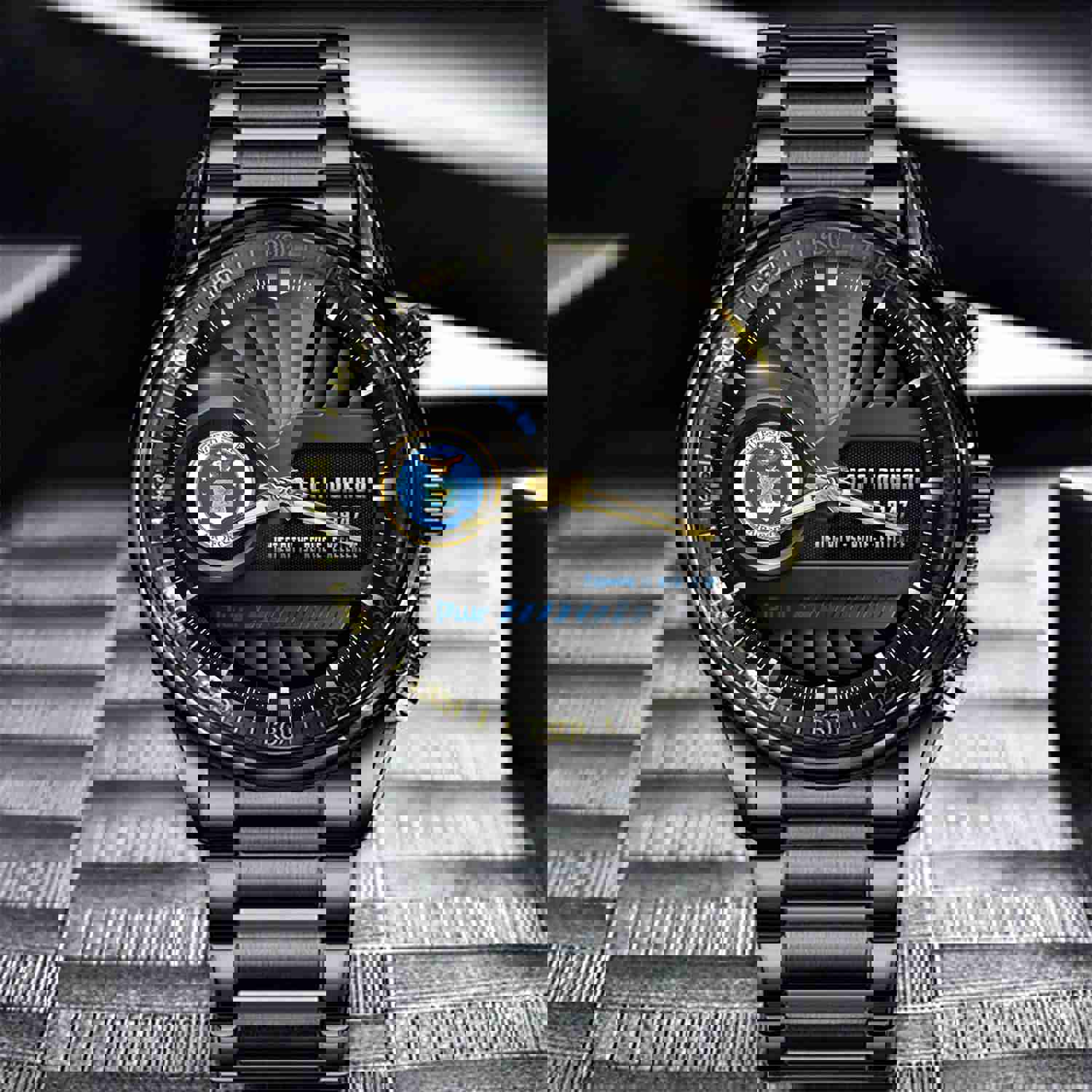 US Air Force Fashion Watch - Personalized Military Quartz Watch with Black Strap