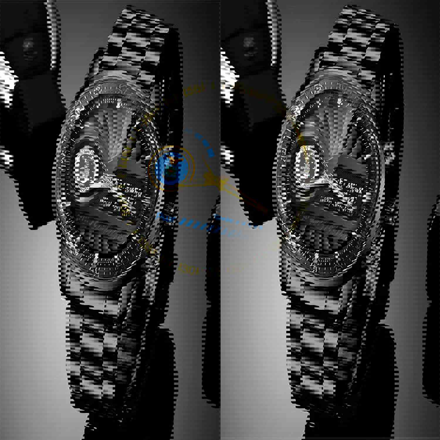 US Air Force Fashion Watch - Personalized Military Quartz Watch with Black Strap