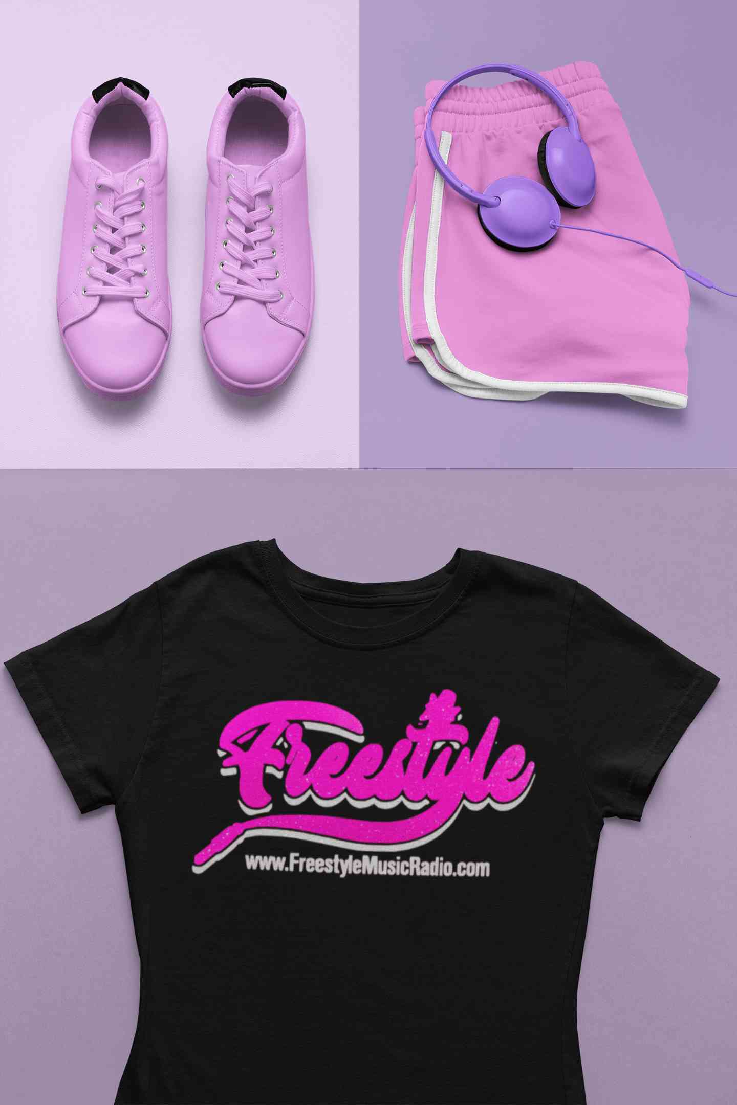 Official Freestyle Music Radio Women's Glitter Tee