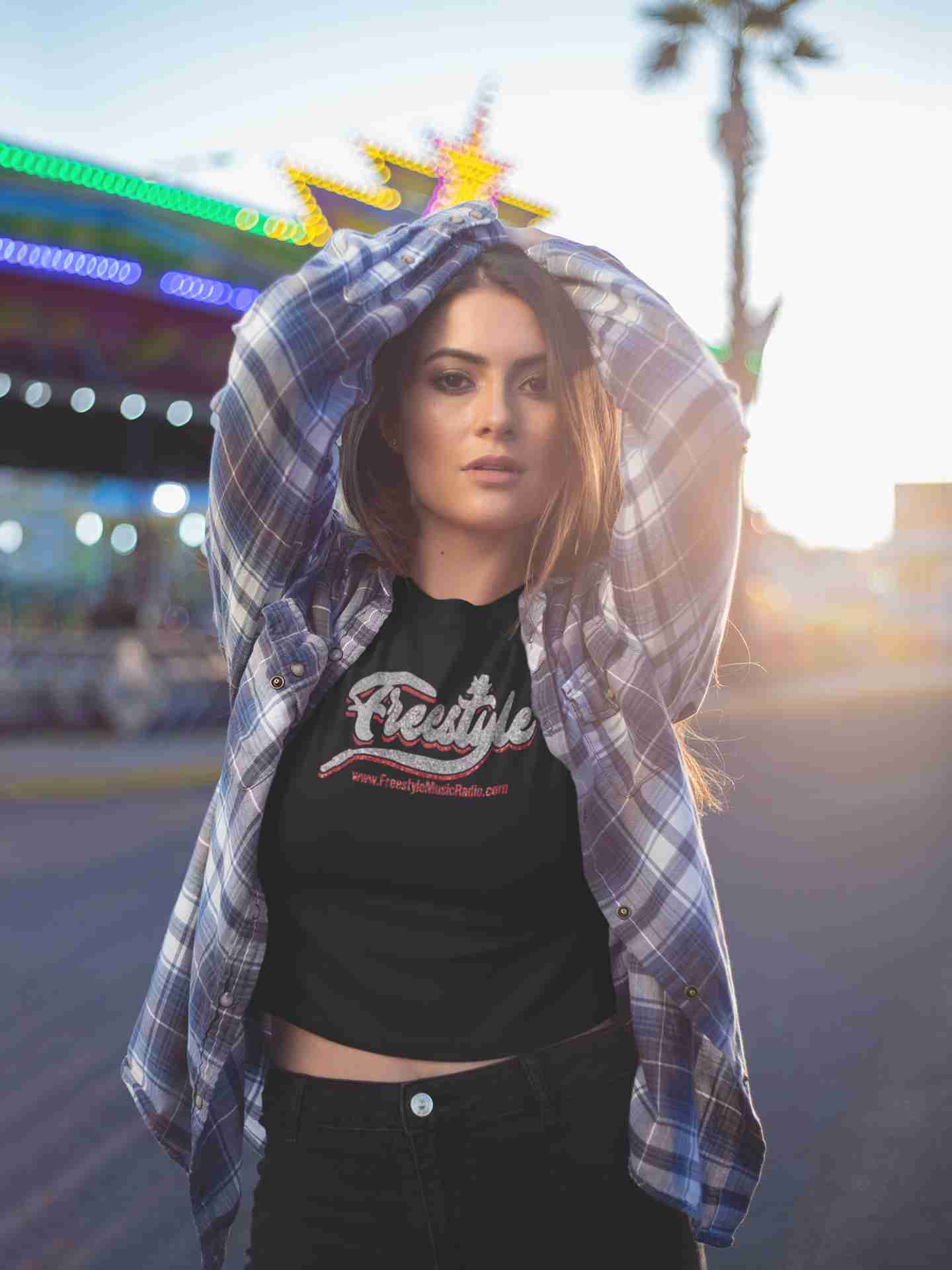 Official Freestyle Music Radio Women's Glitter Tee